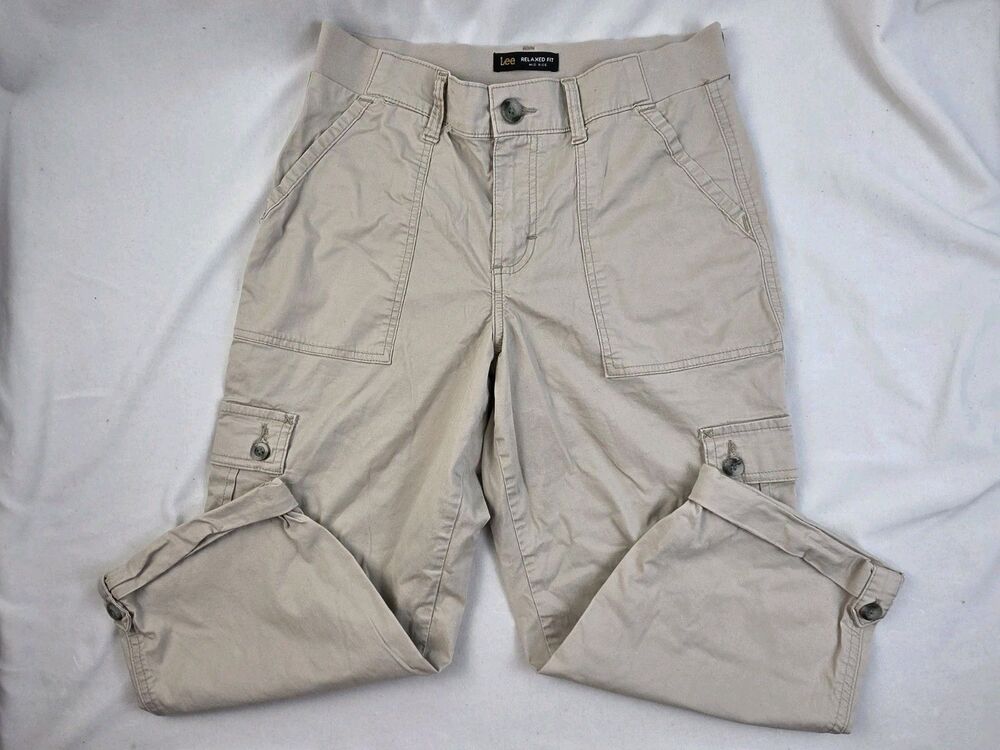 Lee Relaxed Fit Mid Rise Cargo Pants / Roll-Tab Capri Pants